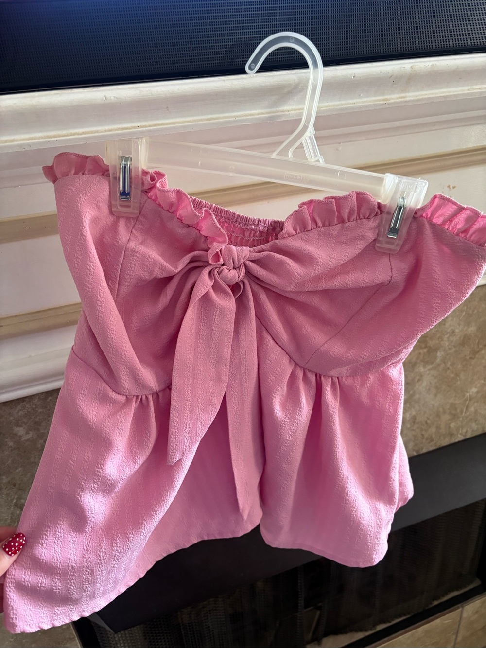 Girls Pink Tie-Front Shorts